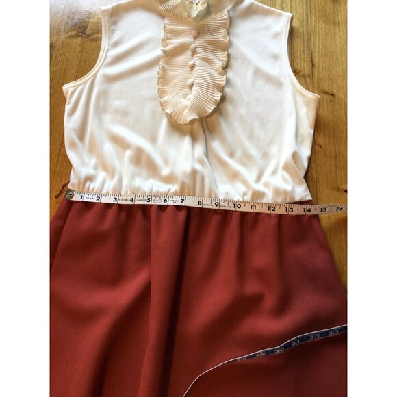 Vintage Sunshine Alley Dress & Jacket Belt Size 10 Ruffled Collar Made In USA - Picture 10 of 16